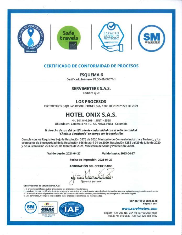 Hotel Onix T Нейва Экстерьер фото